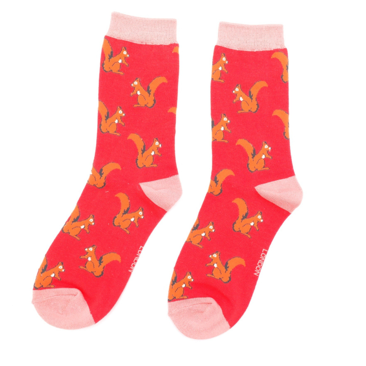 36 - 40Squirrels Socks Red