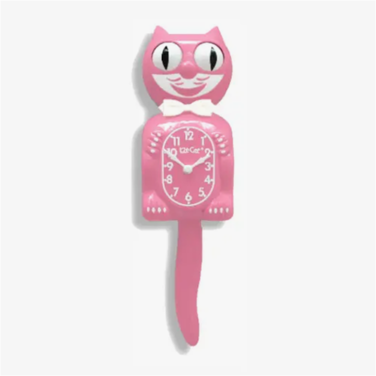 Pink Satin Kitty-Cat Klock 3/4