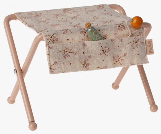 Table à langer bébé souris, rose