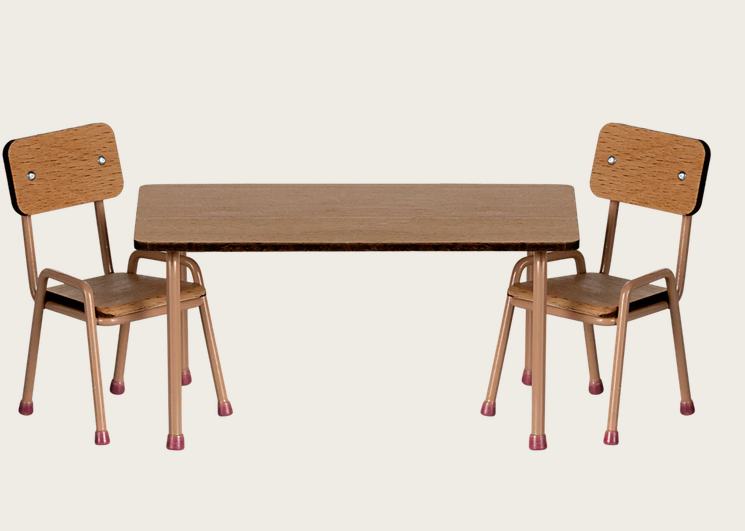 Ensemble table et chaises, souris - Powder foncé