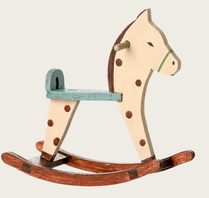 Cheval à bascule, souris - À pois