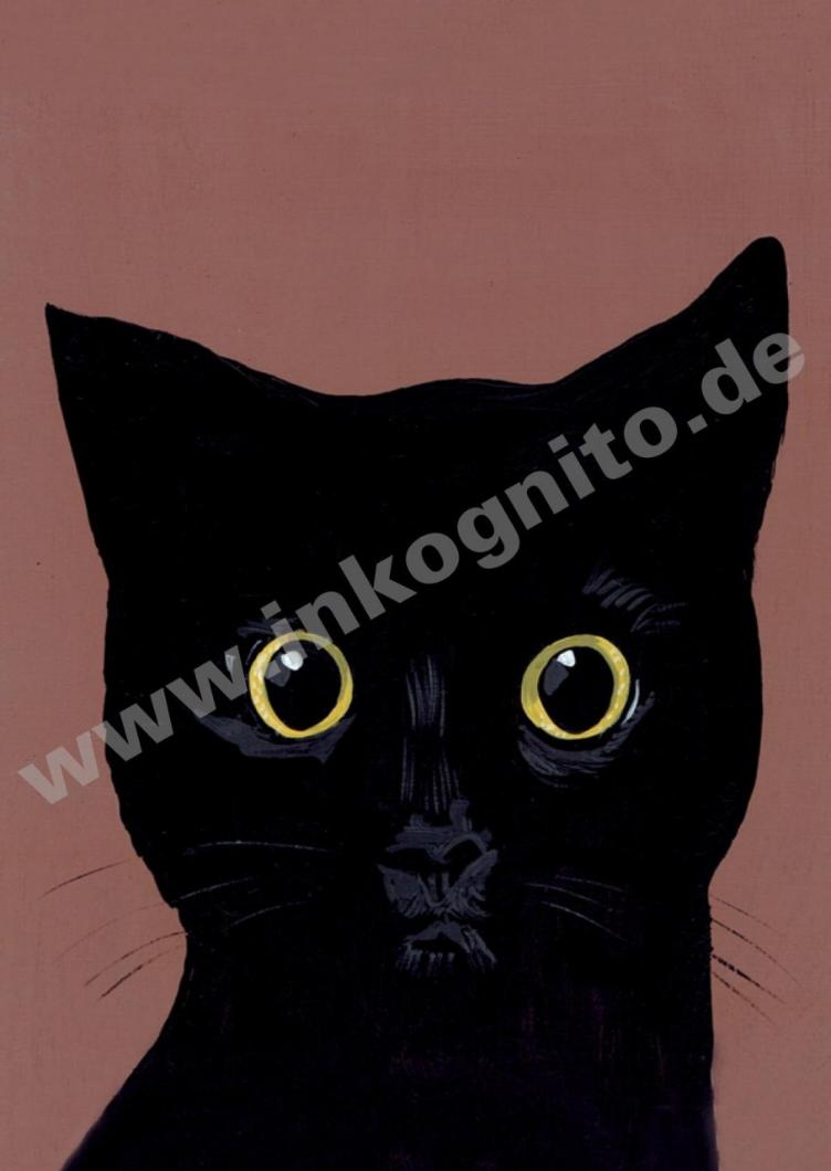 A5 Postkarte Black Cat