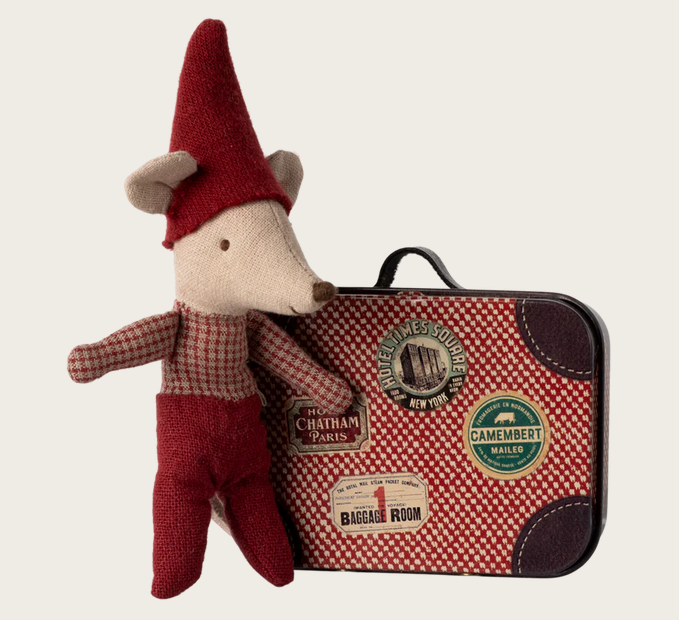 Souris de Noël, bébé dans la valise