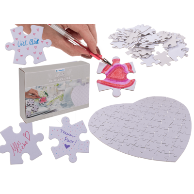 Puzzle blanc en forme de cœur