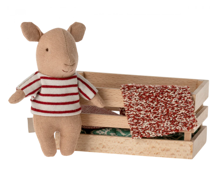 Schwein in Box, Baby - rot