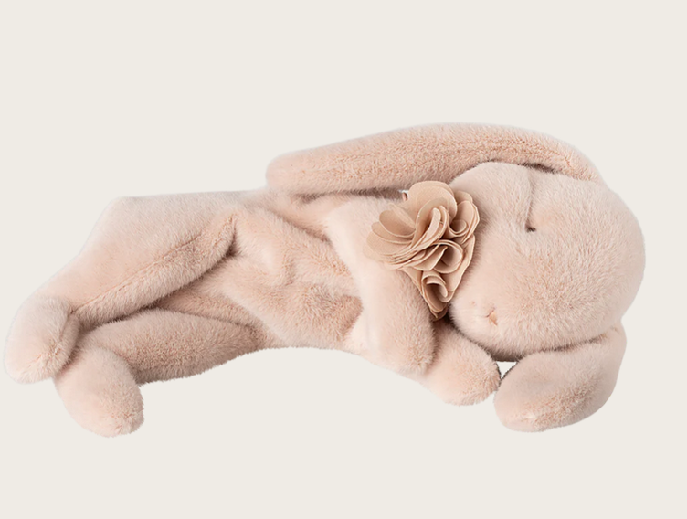 Peluche lapin endormi, petit - Poudre