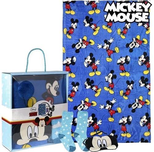 Set cadeau Mickey Mouse avec polaire, chaussettes et masque de sommeil