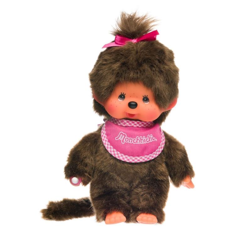 Monchhichi Standard Girl mit rosa Lätzchen