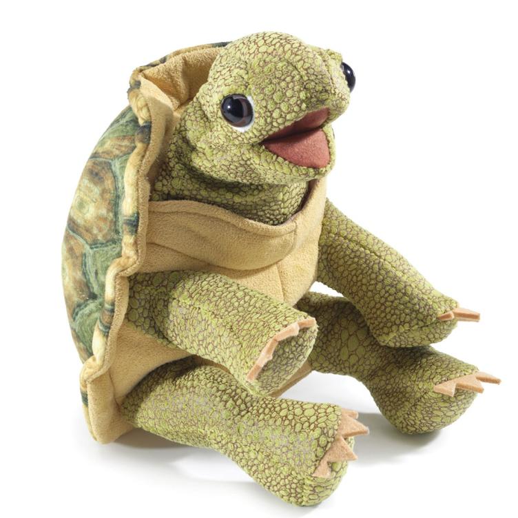 Handpuppe stehende Schildkröte