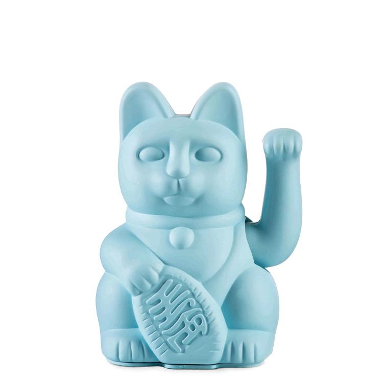 Lucky Cat Blue waving cat