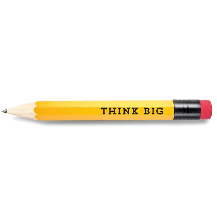 Think big XXXL Bleistift yellow