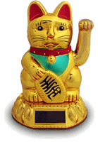 Solar Glückskatze -Gold 20cm