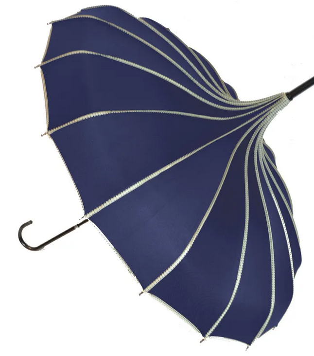 Gerippter Pagodenschirm Navyblue