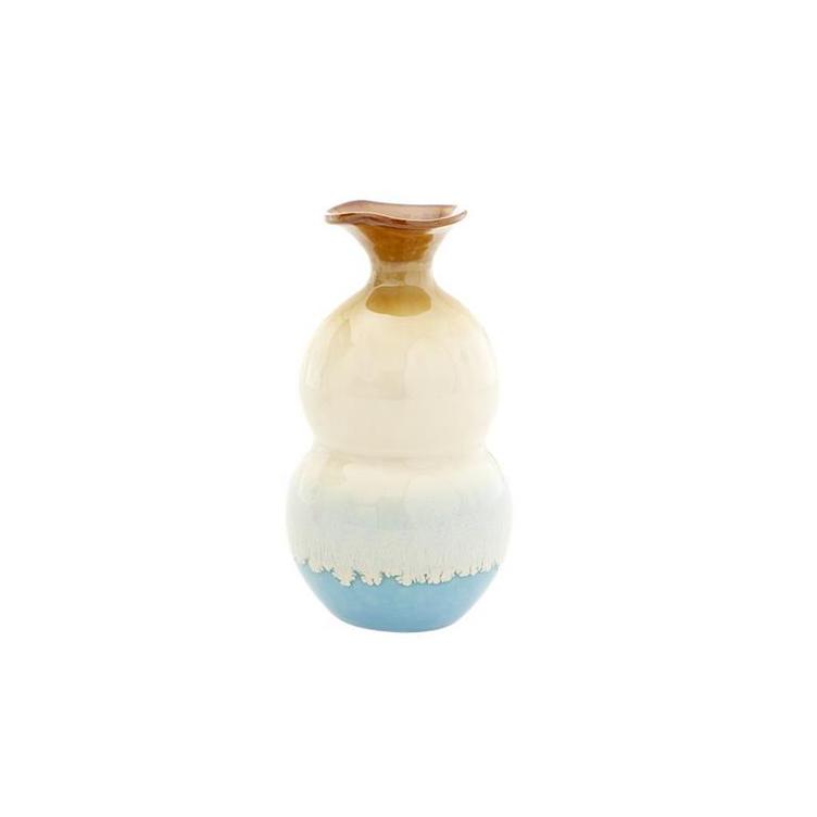Vase en céramique - Couleurs dégradées - Marron, Crème
