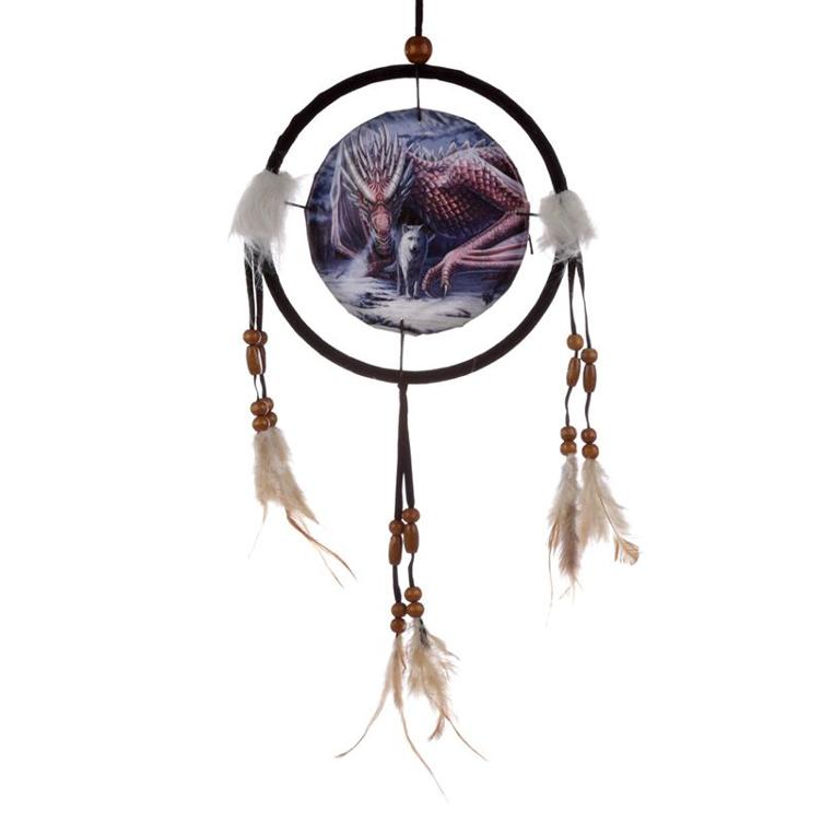 Lisa Parker alliance dragon et loup dreamcatcher 16cm