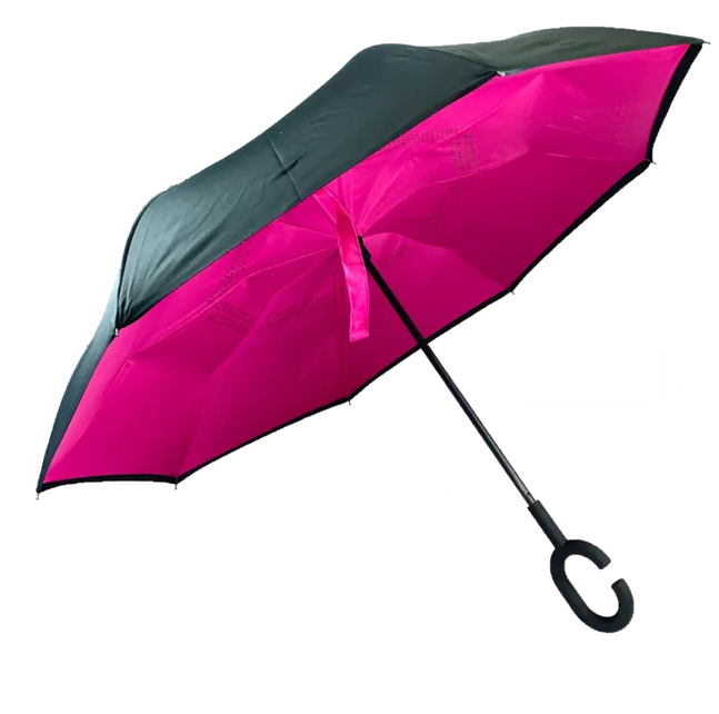 Parapluie Inside out rose & noir