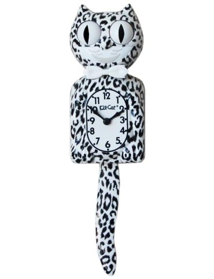 L Snow Leopard Kit Cat Clock