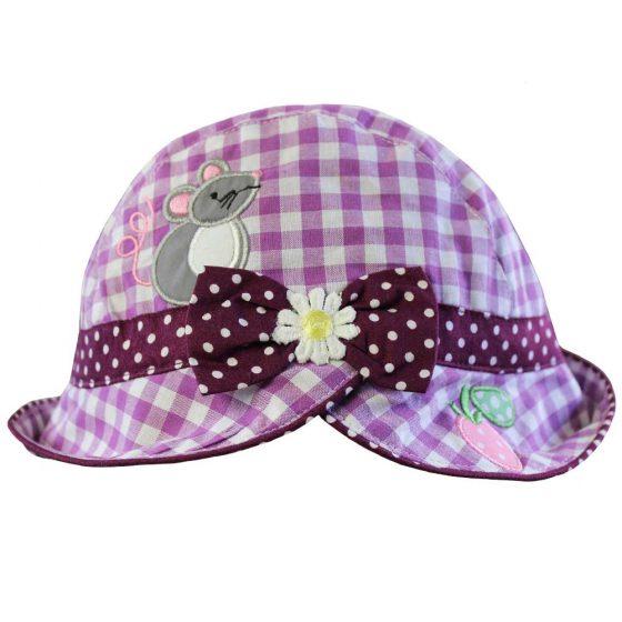 Lila vichy Souris Chapeau