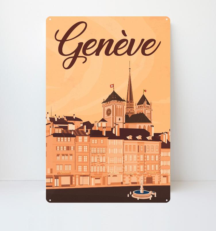 Geneva City - Decorative Metal Sign - 26x40