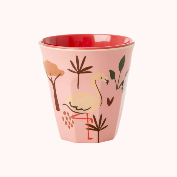 Small Melamin Kinderbecher - Pink - Jungle Animals Print