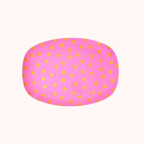 Small rechteckig Melamin Desserteller - Pink