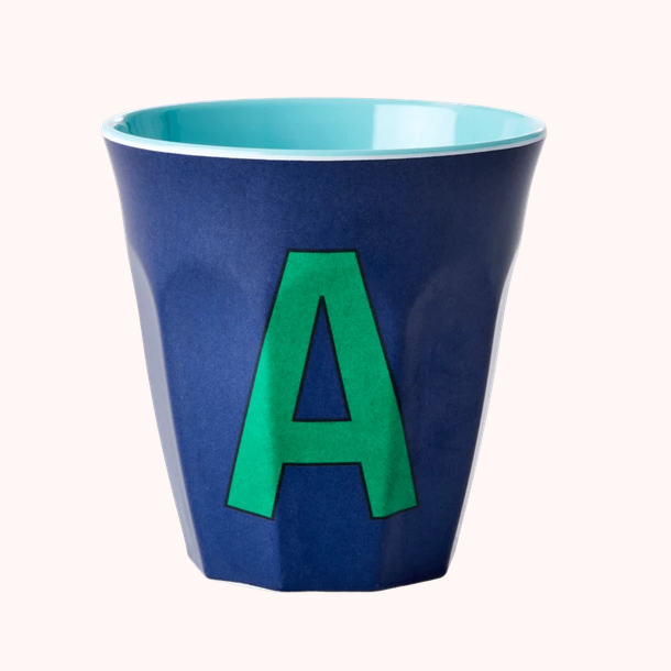 Lettre A bleu fonce Tasse Melamim Medium