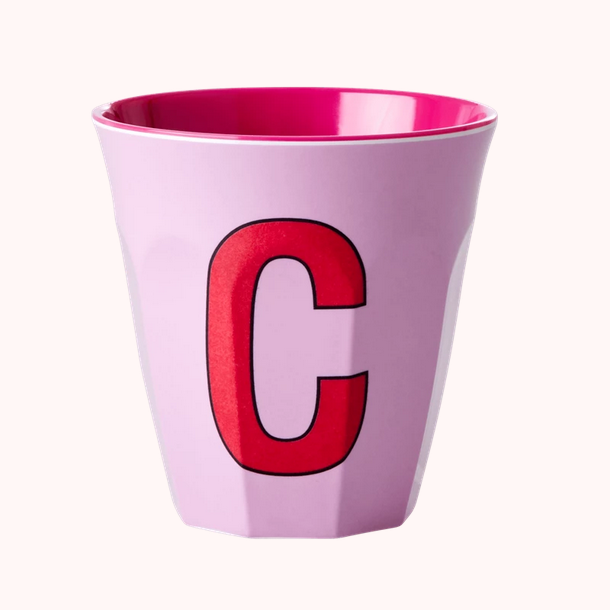 Lettre C rosa Tasse Medium Melamim