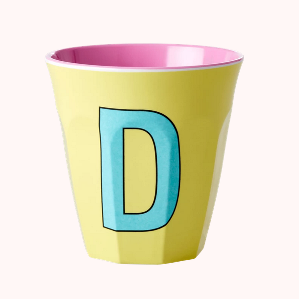 Lettre D jaune Tasse Medium Melamim