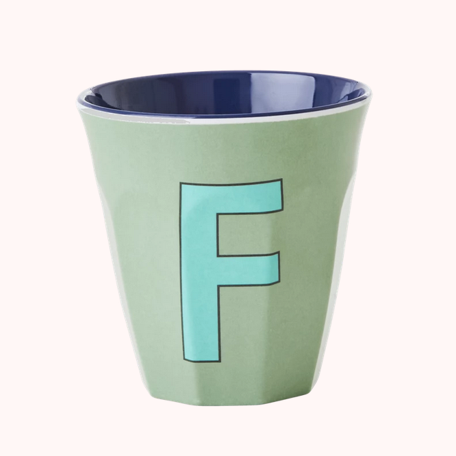 Lettre F khaki Tasse Melamim Medium