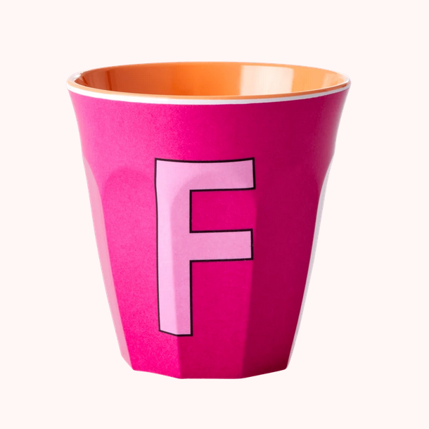 Lettre F pink Tasse Medium Melamim