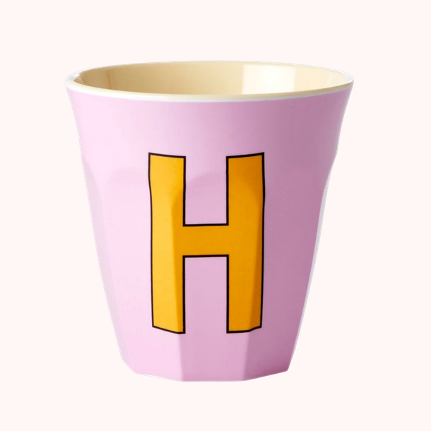 Lettre H rose Tasse Medium Melamim