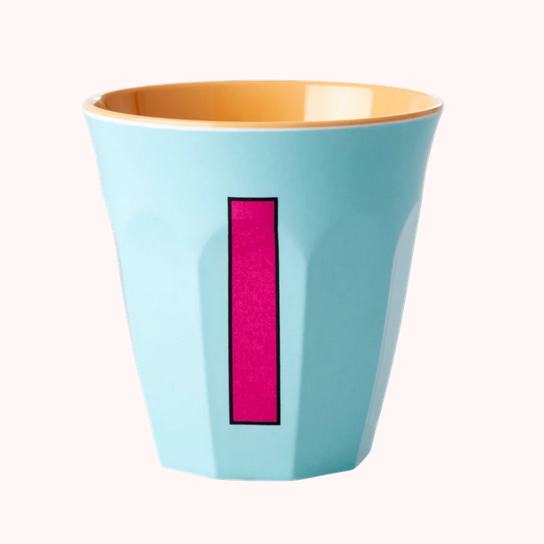 Lettre I hellblau Tasse Medium Melamim