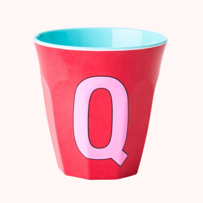 Lettre Q Pink Tasse Melamim Medium