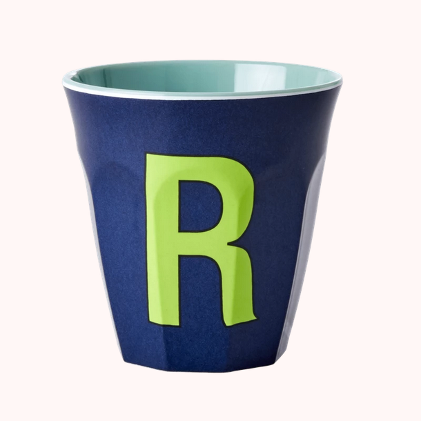 Lettre R bleu fonce Tasse Melamim Medium