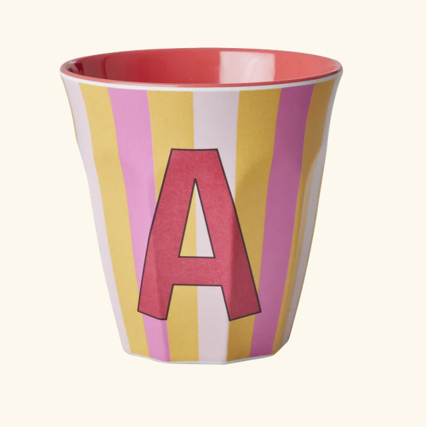 Mittelgroßer Becher - Pink - A - Stripes