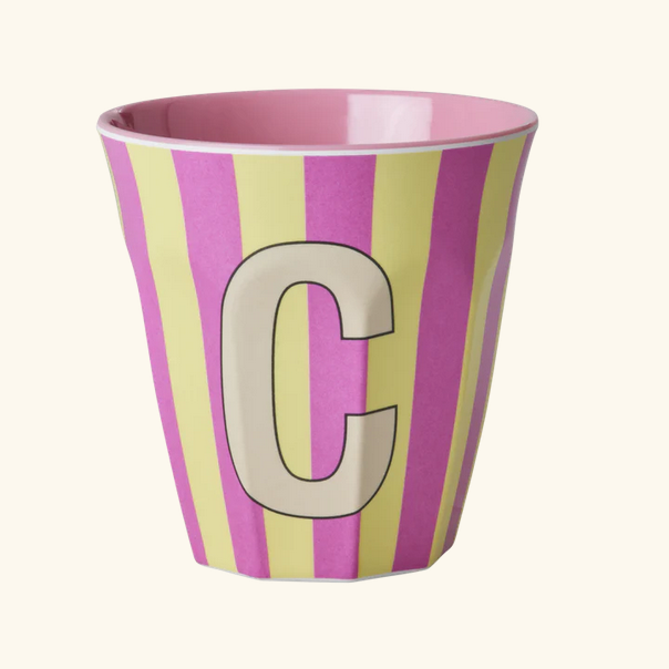 Mittelgroßer Becher - Mehrfarbig - C - Stripes