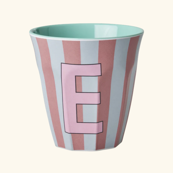Mittelgroßer Becher - Pink - E - Stripes