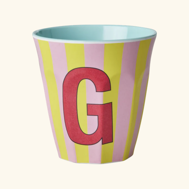 Mittelgroßer Becher - Pink - G - Stripes