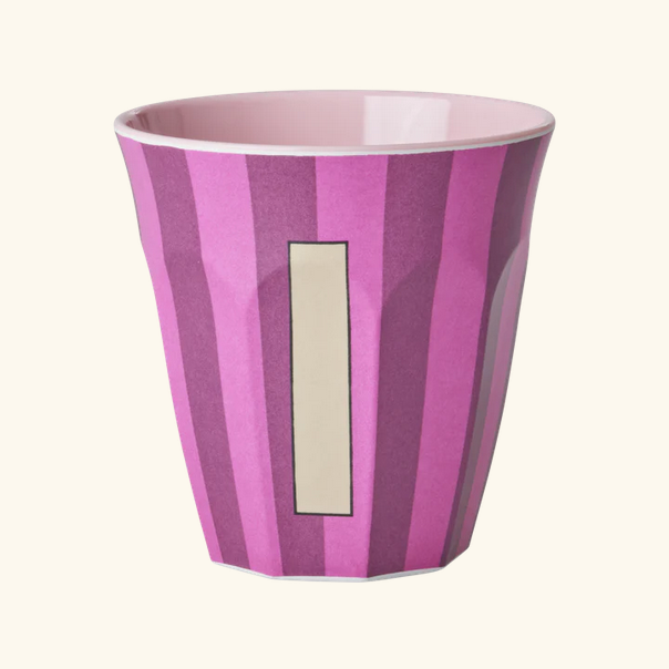 Mittelgroßer Becher - Pink - I - Stripes