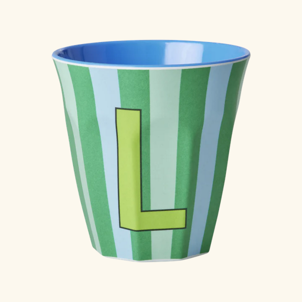 Mittelgroße Becher - Grün - L - Stripes
