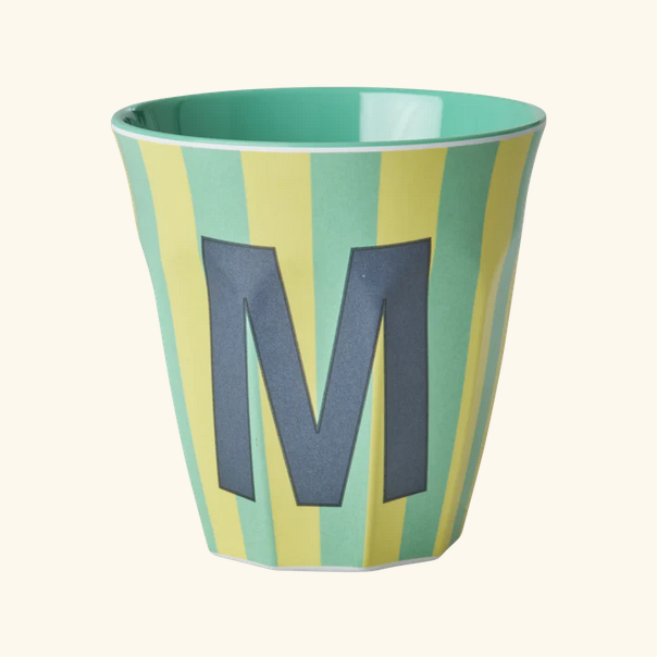 Mittelgroße Becher - Grün - M - Stripes