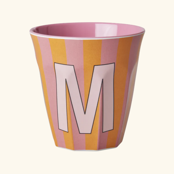 Mittelgroße Becher - Orange - M - Stripes