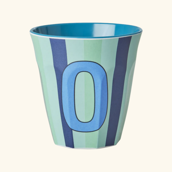 Mittelgroße Becher - Blau - O - Stripes