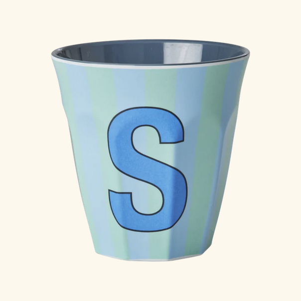 Mittelgroße Becher - Blau - S - Stripes
