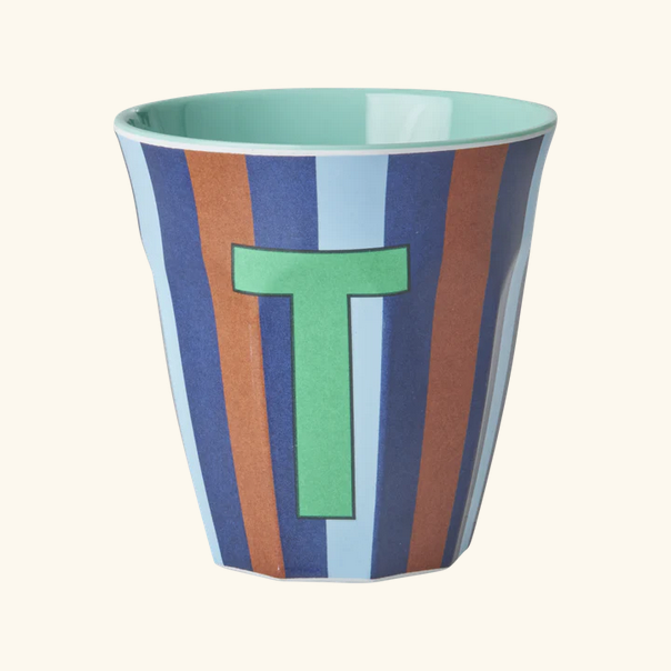 Mittelgroße Becher - Blau - T - Stripes