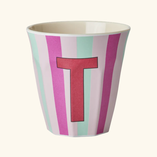 Mittelgroße Becher - Pink - T - Stripes