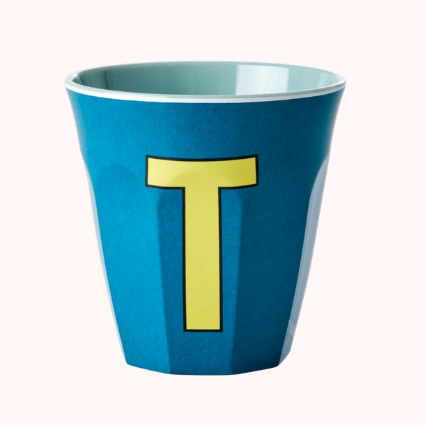 Buchstabe T blau Medium Melamin Becher