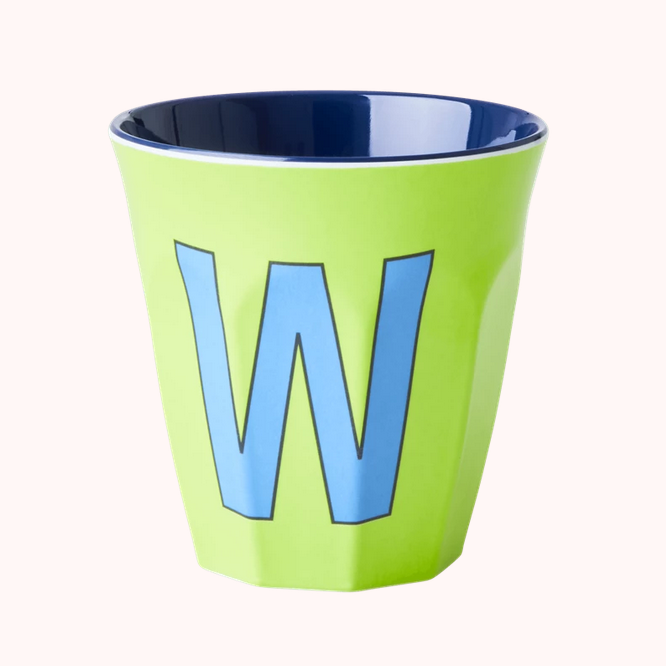 Lettre W verte Tasse Melamim Medium