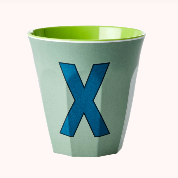 Lettre X khaki Tasse Medium Melamim