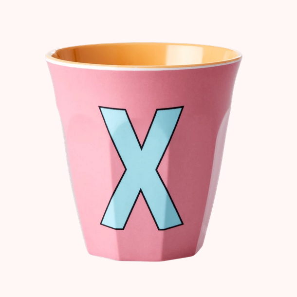 Lettre X rose clair Tasse Medium Melamim